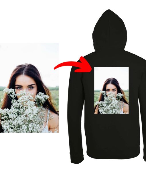 Kapuzenjacken selbst gestalten mit eigenem Foto Logo oder Text weiches Mischgewebe vollfarbig bedruckt PIXI 270897 18076 8