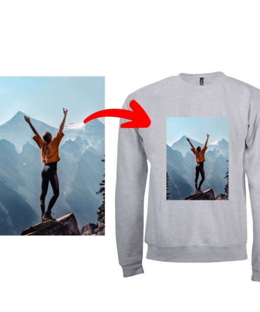 Pullover selbst gestalten mit eigenem Foto Logo oder Text weiches Mischgewebe vollfarbig bedruckt PIXI 271125 18077 2