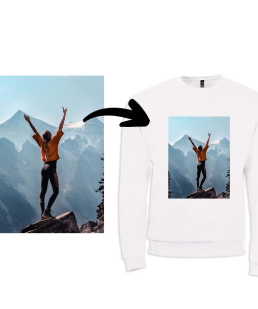 Pullover selbst gestalten mit eigenem Foto Logo oder Text weiches Mischgewebe vollfarbig bedruckt PIXI 271125 18077 8