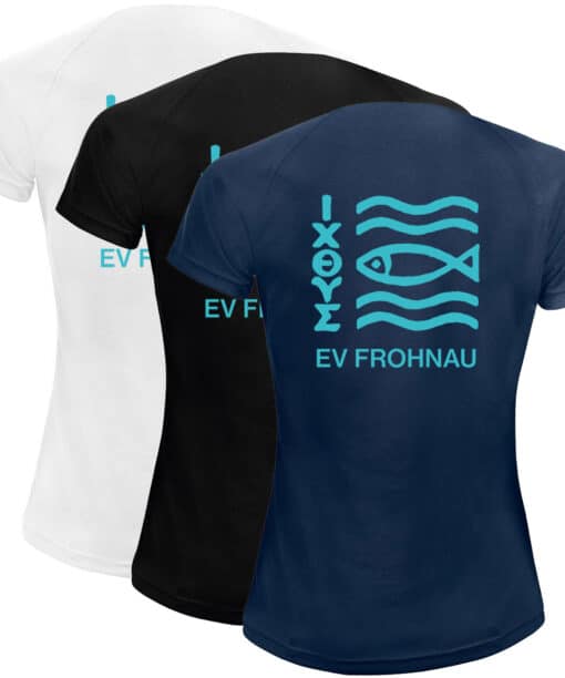 Atmungsaktive Sportshirts (Frauen / Talliert) mit Logo der EV Frohnau